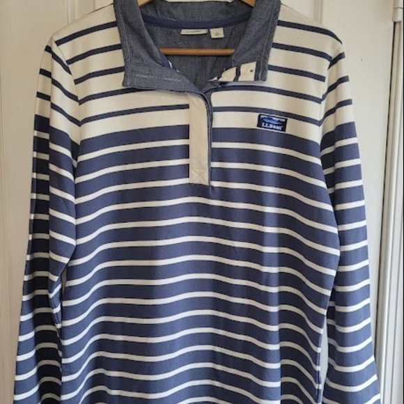 Vintage LL. Bean Shirt White / Grey / Blue Size Large - Picture 1 of 8